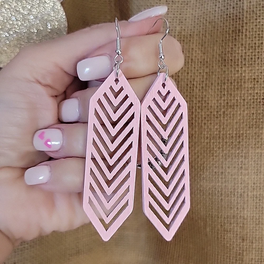 PASTEL WOOD EARRINGS, Choice of Color
